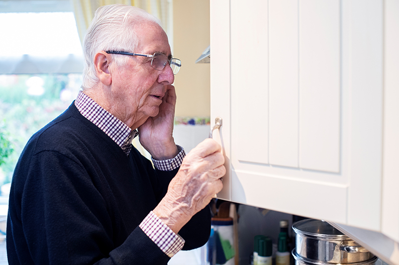 Rummaging through cupboards and closets is a common behavior for those with dementia or Alzheimer’s disease.