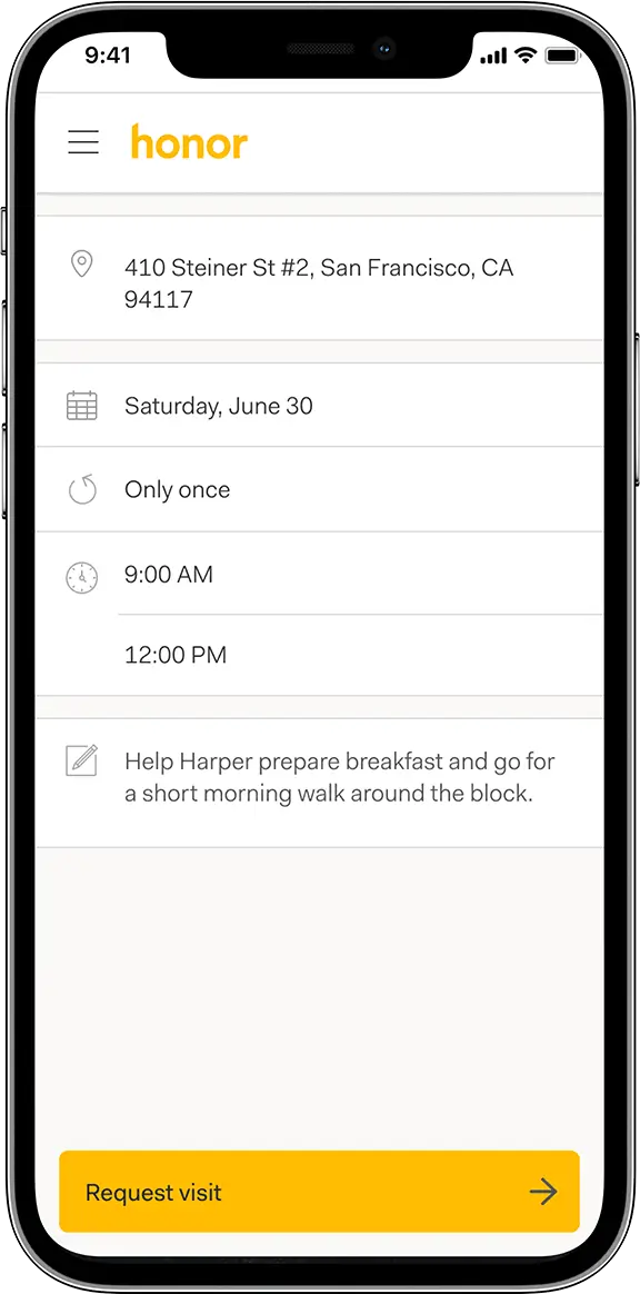 Mobile app screenshot